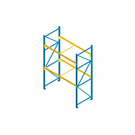 Selective pallet rack adder bay